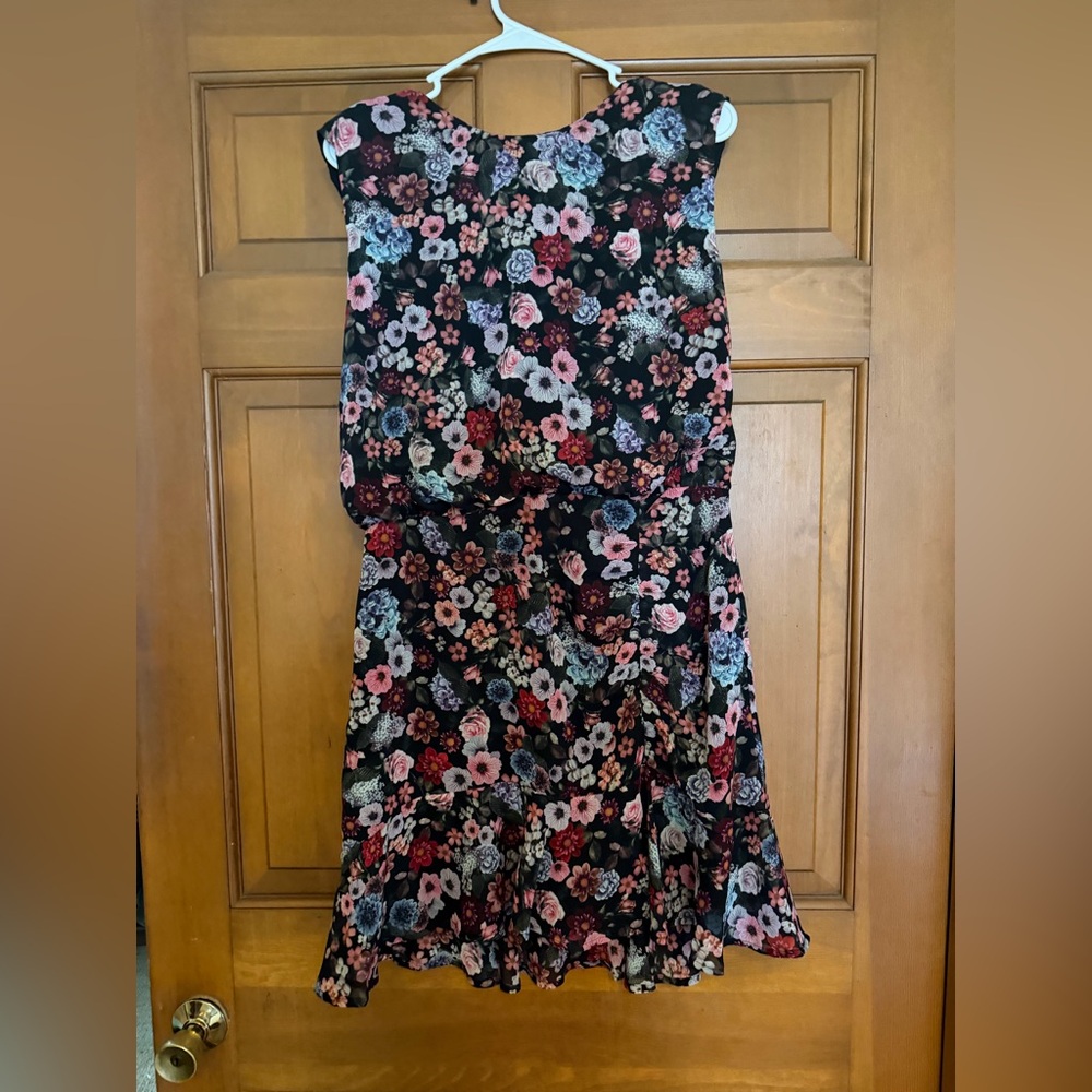 Express Black Dress with Floral Pattern